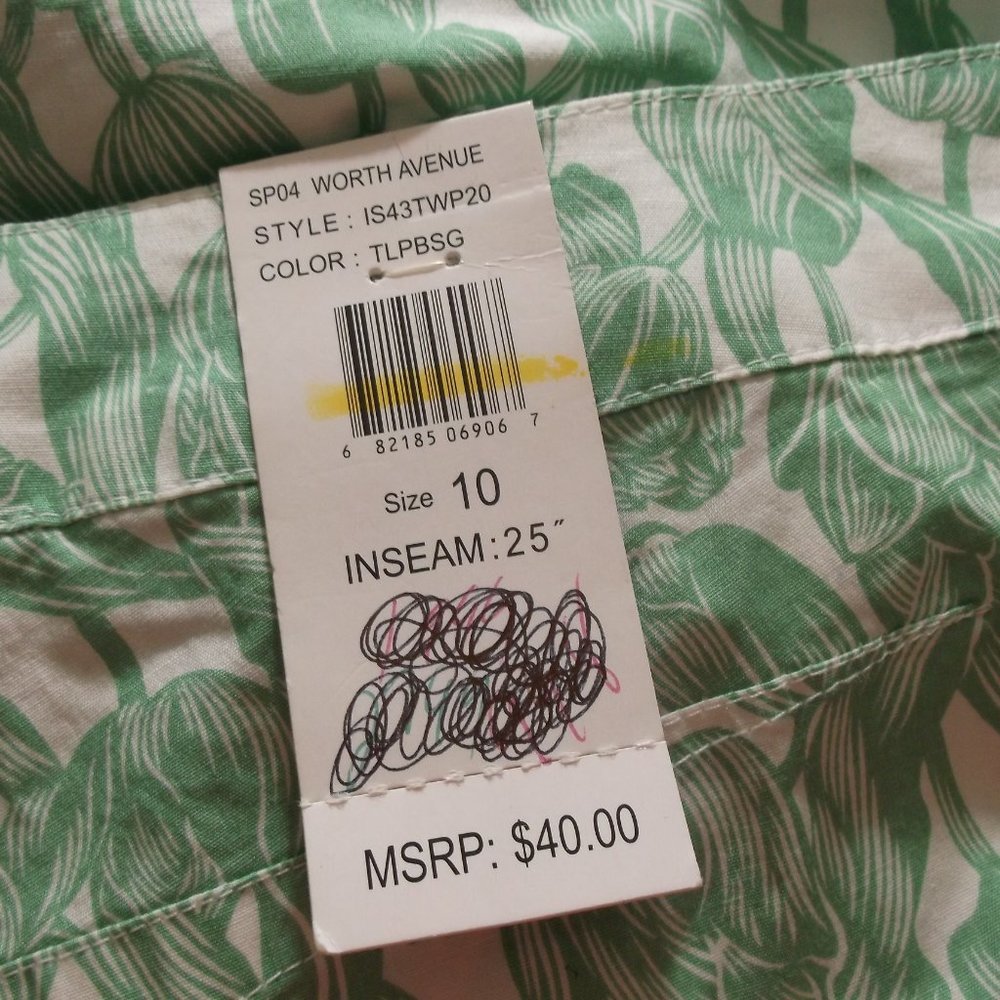 NWT Izod Green Tulip Cropped Pants 10 Stretch Summer - Picture 4 of 5